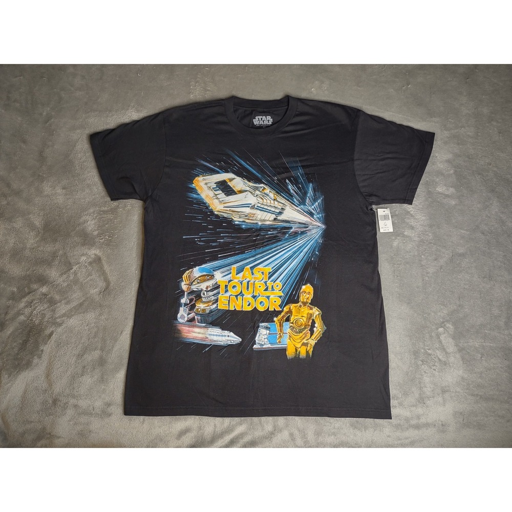 Star Wars Last Tour To Endor T-Shirt Men Large Star Tours Disneyland Graphic Tee
